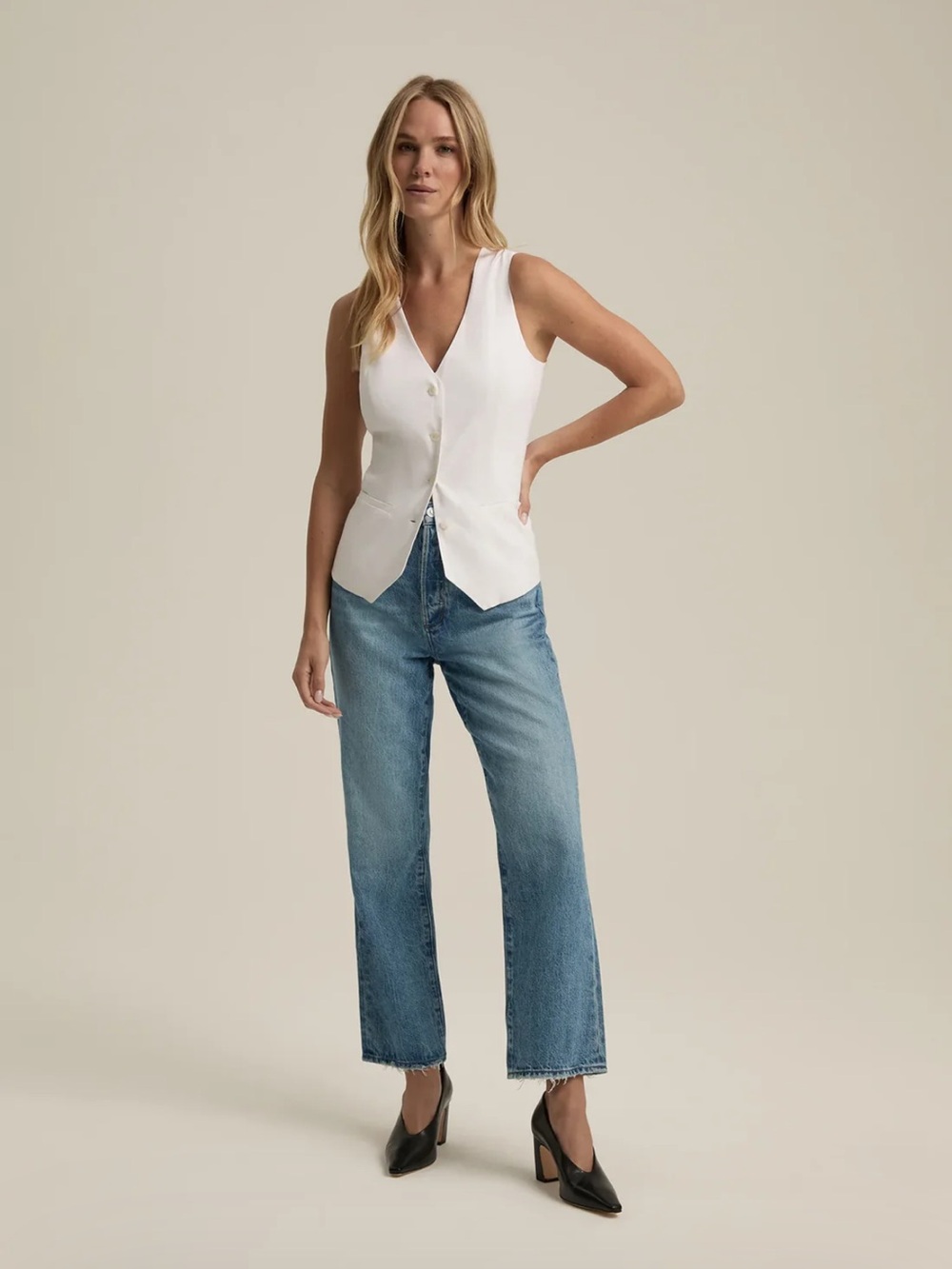 Favorite Daughter Light Blue Ankle-Cropped Straight Jeans